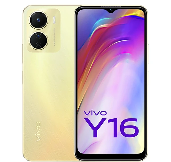 vivo Y16 (Stellar Black, 128 GB)  (4 GB RAM) - Drizzling gold, 4GB-128GB