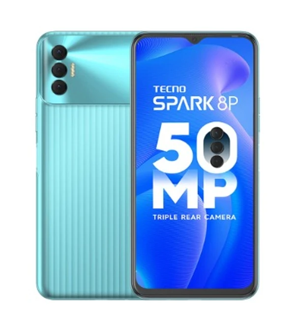 Tecno Spark 8P (Turquoise Cyan, 64 GB)  (4 GB RAM) - Turquoise Cyan, 4GB-64GB