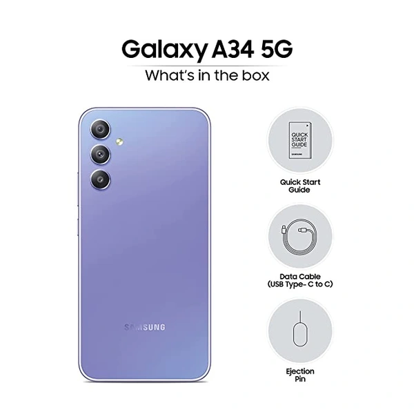 SAMSUNG Galaxy A34 5G (Awesome Violet, 256 GB)  (8 GB RAM) - AWESOME VIOLET, 8GB-256GB