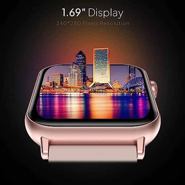 Fire-Boltt Ninja Fit Smartwatch Full Touch 1.69 & 120+ Sports Modes  - BEIGE, 1.68