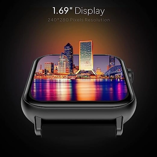 Fire-Boltt Ninja Fit Smartwatch Full Touch 1.69 & 120+ Sports Mode - Black, 1.68