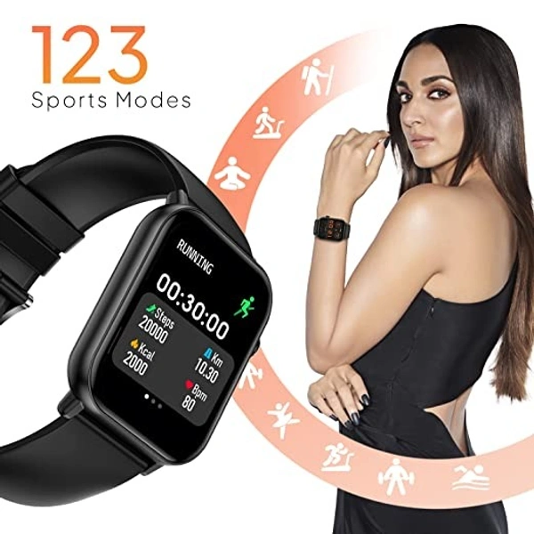 Fire-Boltt Ninja Fit Smartwatch Full Touch 1.69 & 120+ Sports Mode - Black, 1.68