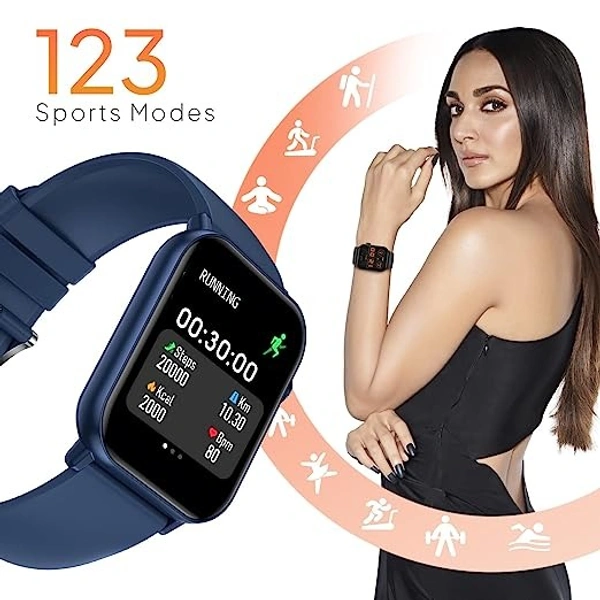 Fire-Boltt Ninja Fit Smartwatch Full Touch 1.69 & 120+ Sports Mode - BLUE, 1.68