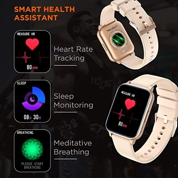 Fire-Boltt Ninja 3 Smartwatch Full Touch 1.69 & 60 Sports Mode - BEIGE, 1.69
