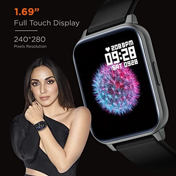 Fire-Boltt Ninja 3 Smartwatch Full Touch 1.69 & 60 Sports Mode - Black, 1.69