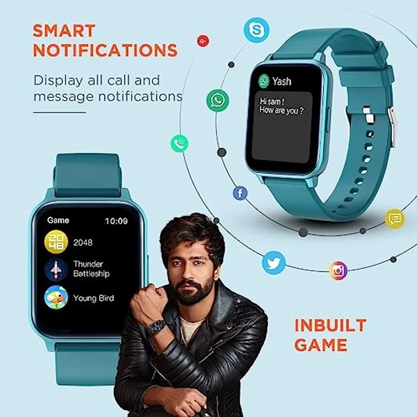 Fire-Boltt Ninja 3 Smartwatch Full Touch 1.69 & 60 Sports Mode - BLUE, 1.69