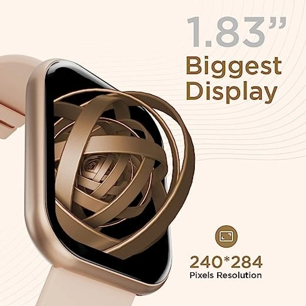 Fire-Boltt Dazzle 1.83" Smartwatch Full Touch Largest Borderless Display & 60 Sports Mode - BEIGE, 1.83