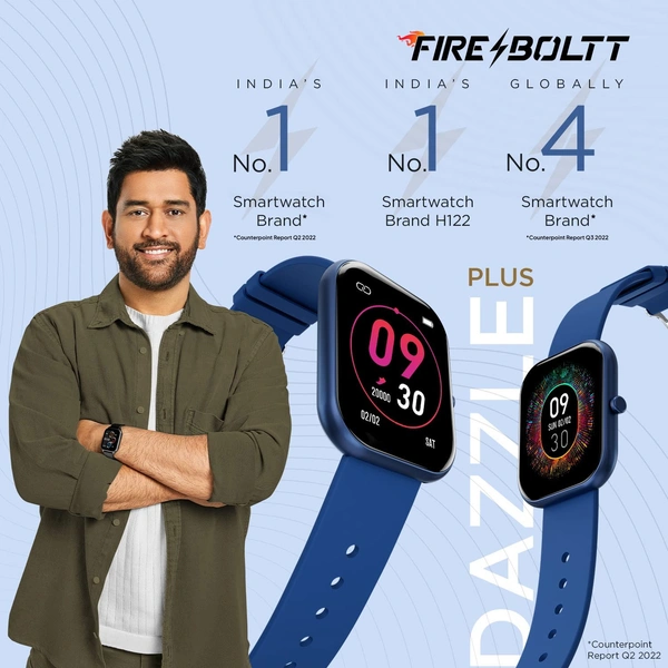 Fire-Boltt Dazzle 1.83" Smartwatch Full Touch Largest Borderless Display & 60 Sports Mode - BLUE, 1.83