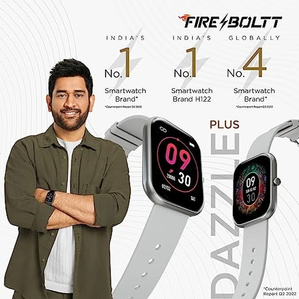 Fire-Boltt Dazzle 1.83" Smartwatch Full Touch Largest Borderless Display & 60 Sports Mode - SILVER, 1.83