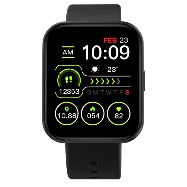 Fire-Boltt Celcius 1.91 inch HD 240*296 Borderless Display & Body Temperature Monitoring Smartwatch  (Black Strap, Free Size) - Black, 1.91