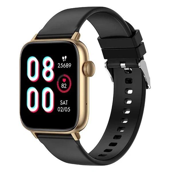 Fire-Boltt Hercules 1.83" Large IPS Display Bluetooth Calling Smartwatch Smartwatch  (Gold, Black Strap, Free Size) - GOLD BLACK, 1.83