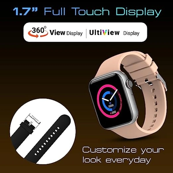 Fire-Boltt Call Bluetooth Calling Smartwatch with SpO2 & 1.7” Metal Body  - BEIGE, 1.7