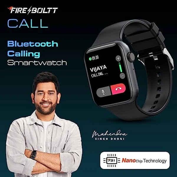 Fire-Boltt Call Bluetooth Calling Smartwatch with SpO2 & 1.7” Metal Body - Black, 1.7