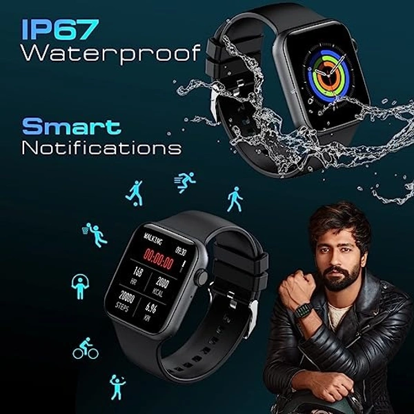 Fire-Boltt Call Bluetooth Calling Smartwatch with SpO2 & 1.7” Metal Body - Black, 1.7