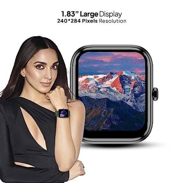 Fire-Boltt Jaguar 1.83 inch HD Display Smartwatch with Advanced Bluetooth Calling, 27 Sports Modes, 360 Health Suite, Built in Games and Multiple Watch Faces - Black, 1.83