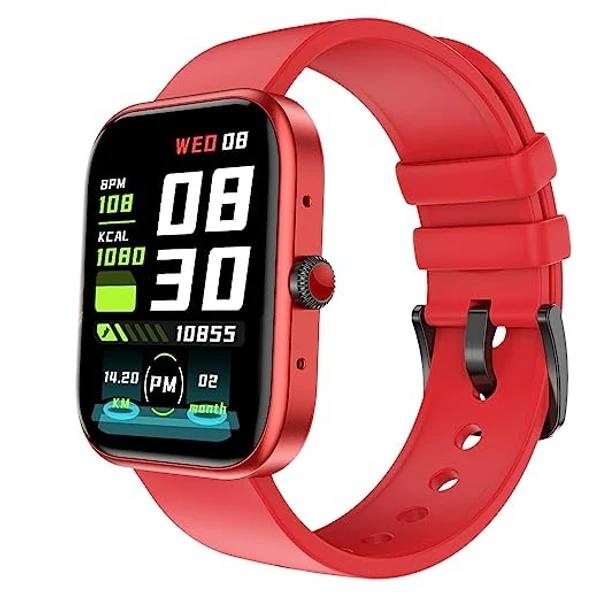 Fire-Boltt Jaguar 1.83 inch HD Display Smartwatch with Advanced Bluetooth Calling, 27 Sports Modes, 360 Health Suite, Built in Games and Multiple Watch Faces - Red, 1.83