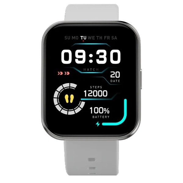 Fire-Boltt Celcius 1.91 inch HD 240*296 Borderless Display & Body Temperature Monitoring Smartwatch  (Grey Strap, Free Size) - white, 1.96