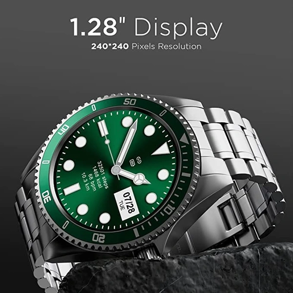 Fire-Boltt Quantum Luxury Stainless Steel Design - GREEN, 1.28