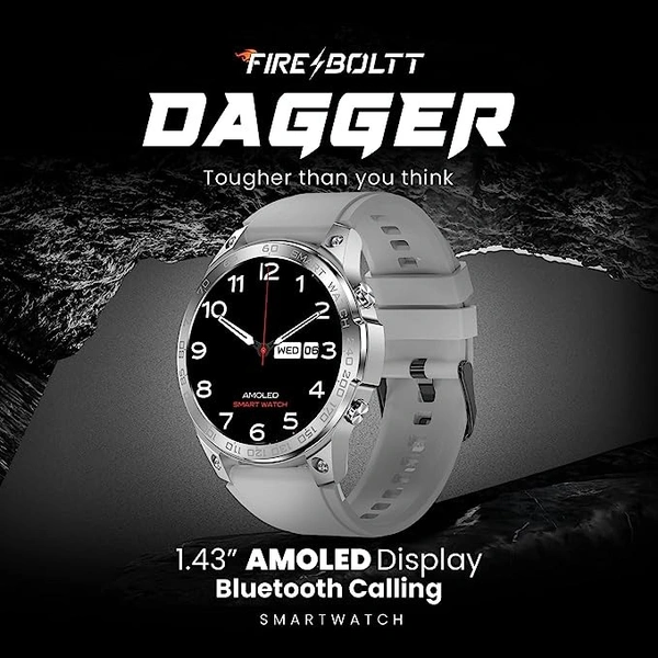 Fire-Boltt Dagger 1.43" AMOLED Display Smartwatch - grey, 1.43