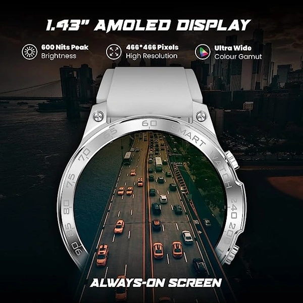 Fire-Boltt Dagger 1.43" AMOLED Display Smartwatch - grey, 1.43