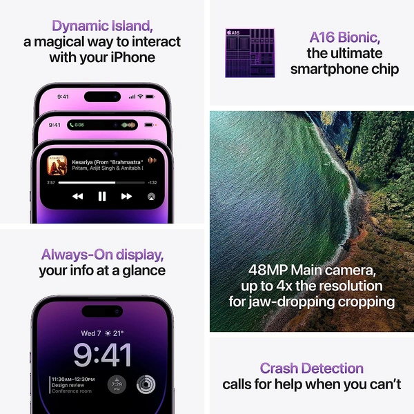 (GLOBAL)Apple iPhone 14 Pro (128 GB) - Purple - PURPLE, 128GB