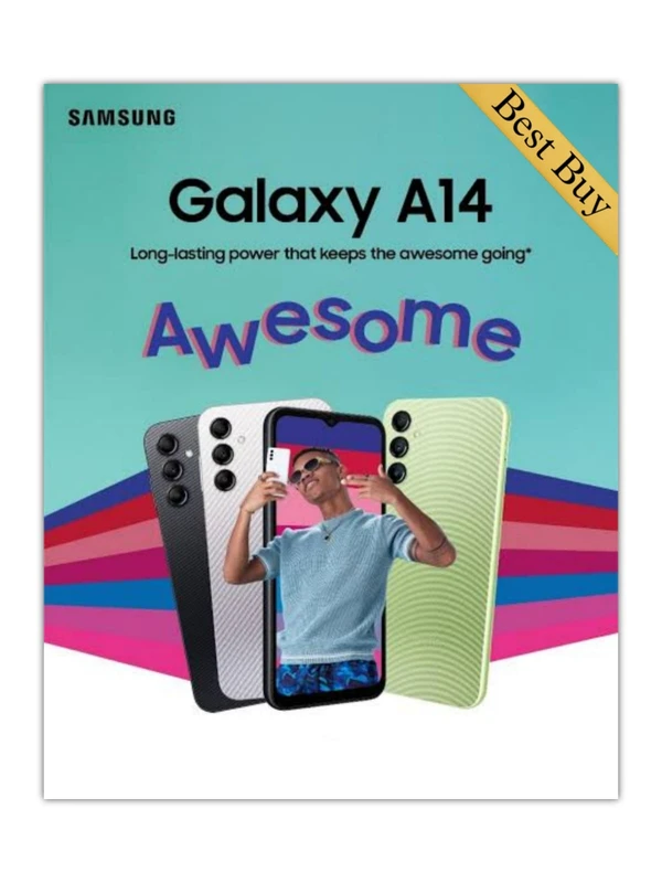 Samsung Galaxy A14 Silver,4GB RAM, 128GB Storage - silver, 4GB-128GB