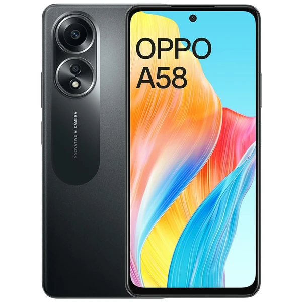 OPPO A58 (Glowing Black, 6GB RAM, 128GB Storage)