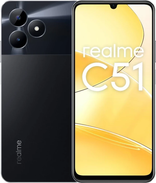 realme C51 (black, 4GB RAM, 64GB Storage) - Black, 4GB-64GB