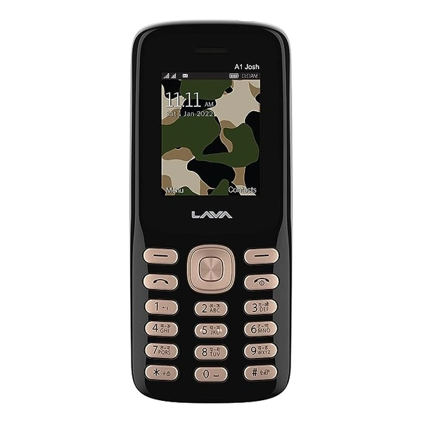 Lava A1 Josh 21-Dual Sim |Call Blink Notfication |auto Call recoding |Military Grade Certified with 4 Day Battery Backup, Black Gold - BLACK GOLD