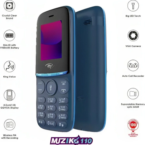 itel Muzik 110  (Deep Blue) - Blue