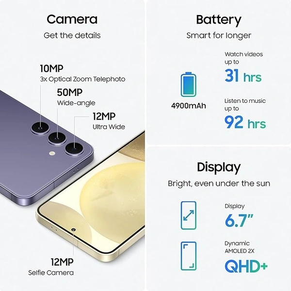 SAMSUNG Galaxy S24+ 5G (Cobalt Violet, 256 GB)  (12 GB RAM) - Violet, 12GB-256GB