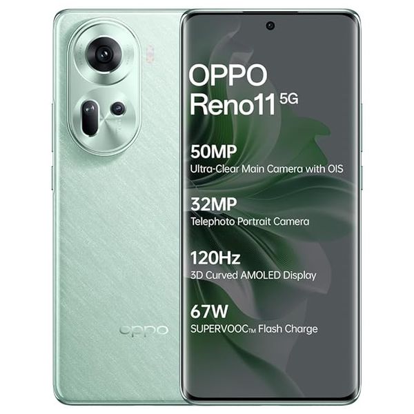 OPPO Reno11 5G (Wave Green, 256 GB)  (8 GB RAM) - Wave Green, 8GB-256GB