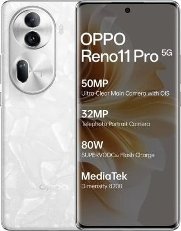 OPPO Reno11 Pro 5G (Pearl White, 256 GB)  (12 GB RAM) - White, 12GB-256GB