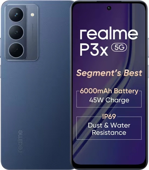 Realme P3x 5G  ( Midnight Blue  6GB+128GB) - Midnight Blue, Realme P3x 5G  ( Midnight Blue  6GB+128GB)
