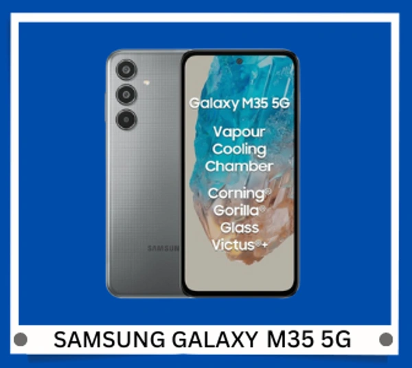 Samsung Galaxy M35 5G (Thunder Grey,6GB RAM,128GB Storage) - Thunder Grey, 6GB-128GB