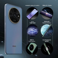 POCO C61 (Ethereal Blue, 64 GB)  (4 GB RAM) - Ethereal Blue, 4GB-64GB
