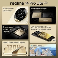 realme 14 Pro Lite 5G 8GB 256GB Glass Gold - Glass Gold, 8GB-256GB