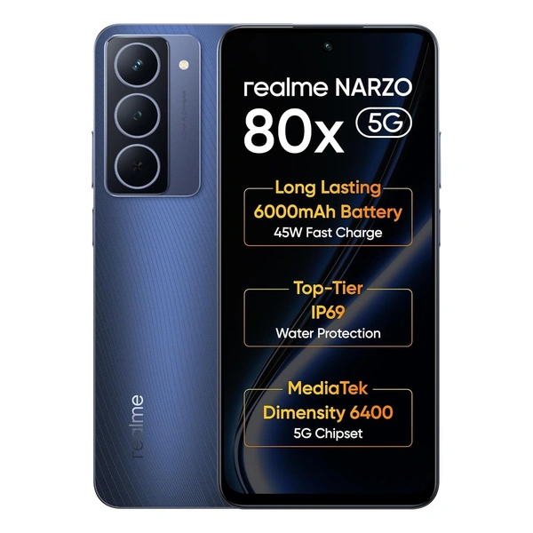 realme NARZO 80x 5G (deep ocean,8GB+128GB)  - deep ocean, 8GB-128GB