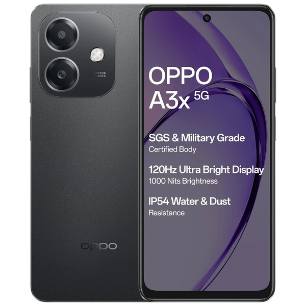 OPPO A3X 5G (black, 4GB RAM, 64GB Storage) - Black, 4GB-64GB