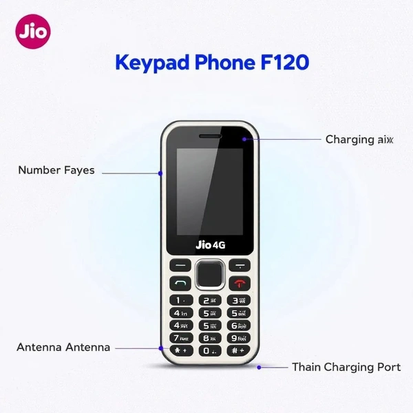 Jio Bharat 4G Keypad phone | black | F 120 - Black, F 120