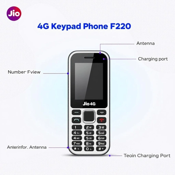 Jio Bharat 4G Keypad phone | black | F 220 - Black, F 220