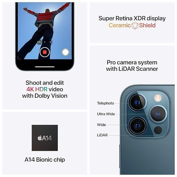 ( GLOBAL ) Apple iPhone 12 Pro (gray, 128 GB) - gray, 128GB