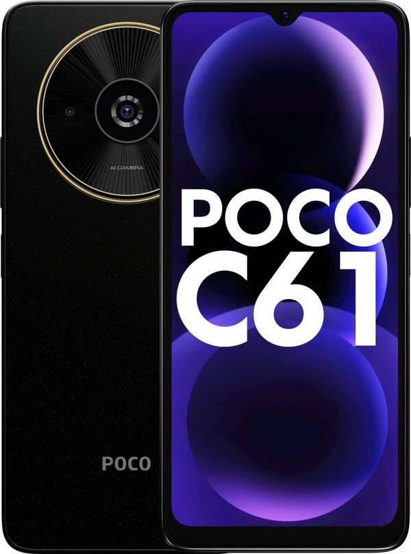 POCO C61 (Diamond Dust Black, 64 GB)  (4 GB RAM) - Black, 4GB-64GB