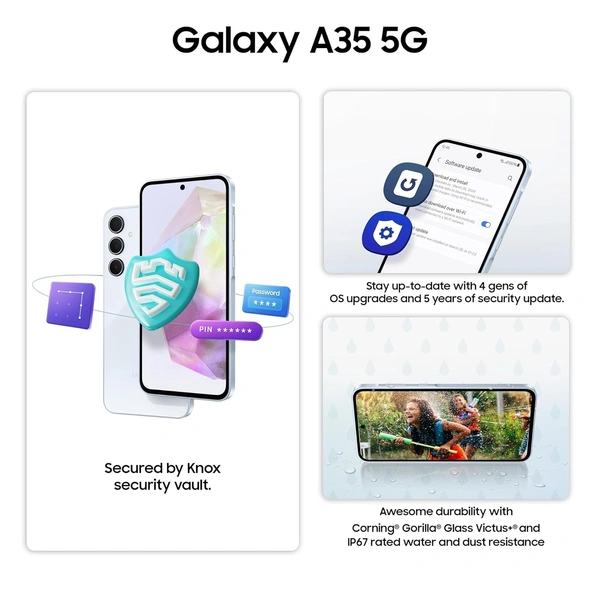 Samsung Galaxy A35 5G (Awesome Iceblue, 8GB RAM, 256GB Storage) - Awesome Iceblue, 8GB-256GB