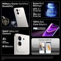 iQOO Z10x 5G (Ultramarine, 6GB RAM, 128GB Storage) | 6500 mAh Large Capacity Battery | Dimensity 7300 Processor | Military-Grade Durability - Ultramarine, 6GB-128GB