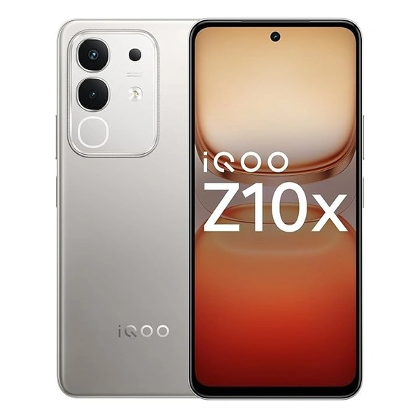 iQOO Z10x 5G (Titanium, 8GB RAM, 256GB Storage) | 6500 mAh Large Capacity Battery | Dimensity 7300 Processor | Military-Grade Durability - Titanium, 8GB-256GB
