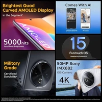 iQOO Z10 5G (black, 8GB RAM, 256GB Storage) | India's Biggest Ever 7300 mAh Battery | Snapdragon 7s Gen 3 Processor | Brightest Quad Curved AMOLED Display in The Segment - Black, 8GB-256GB