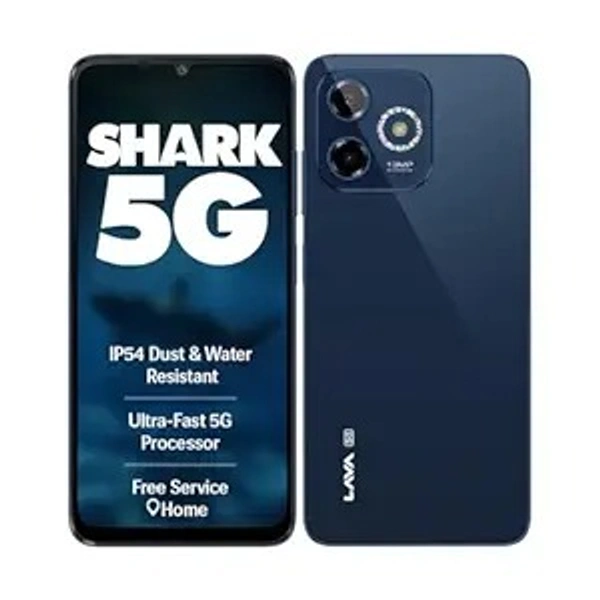 Lava Shark 5G (Steller Blue, 4GB RAM, 64GB Storage) |Bigger 6.75" HD+ Notch Display | Octacore 5G Processor | 13 MP AI Camera |5000 mAh Battery| IP54 Rated Dust & Water Splash Proof - Steller Blue, 4GB-64GB