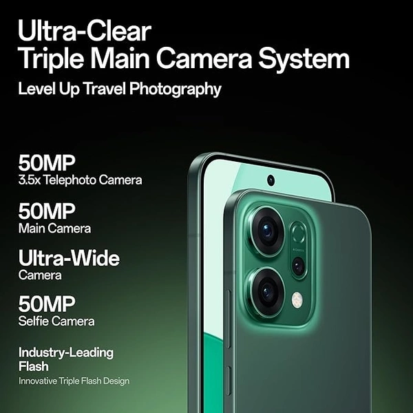 OPPO Reno14 5G (Forest Green, 8GB RAM, 256GB Storage) - Forest Green, 8GB-256GB