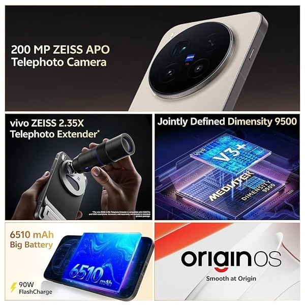 vivo X300 Pro 5G (Elite Black, 16GB RAM, 512GB Storage)
